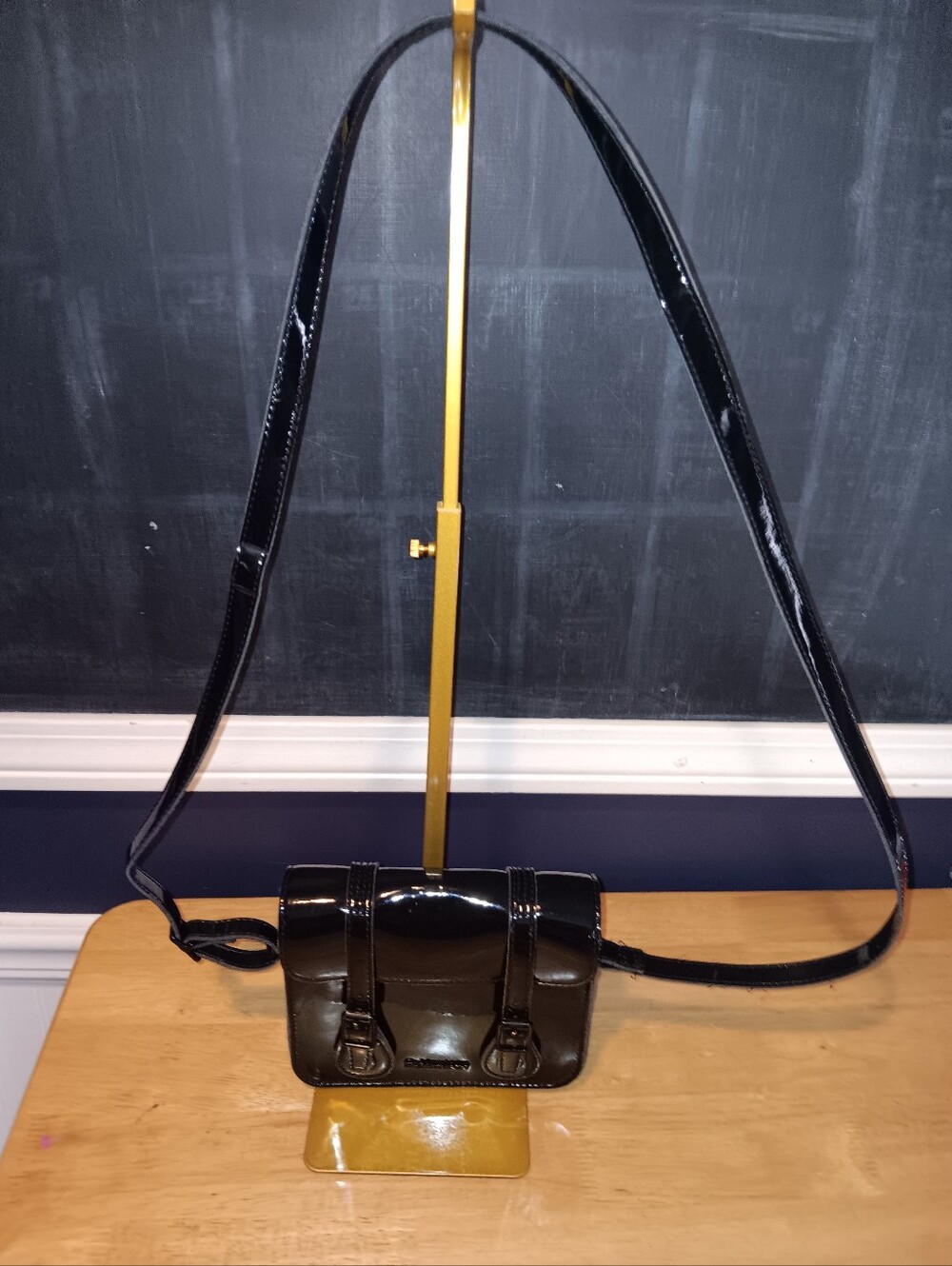 Dr. Martens Black Patent Leather Mini Crossbody Bag